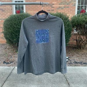 Handmade Upcycled Quilted Patchwork Sweater - Blue and Grey